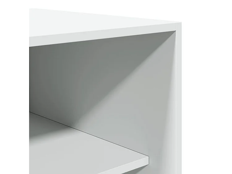 Armoire dressing 2 penderie 1 étagère 80cm - Collection Laker-Blanc