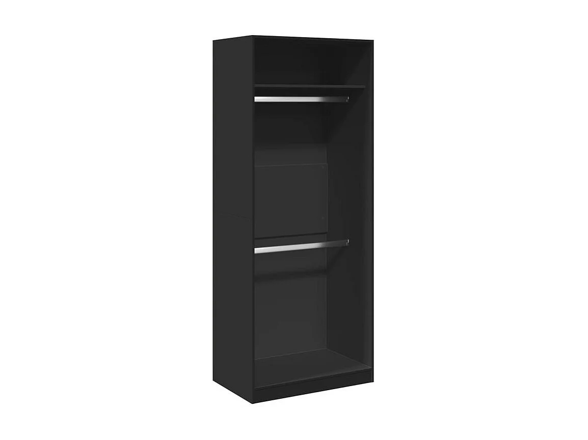 Armoire dressing 2 penderie 1 étagère 80cm - Collection Laker-Blanc