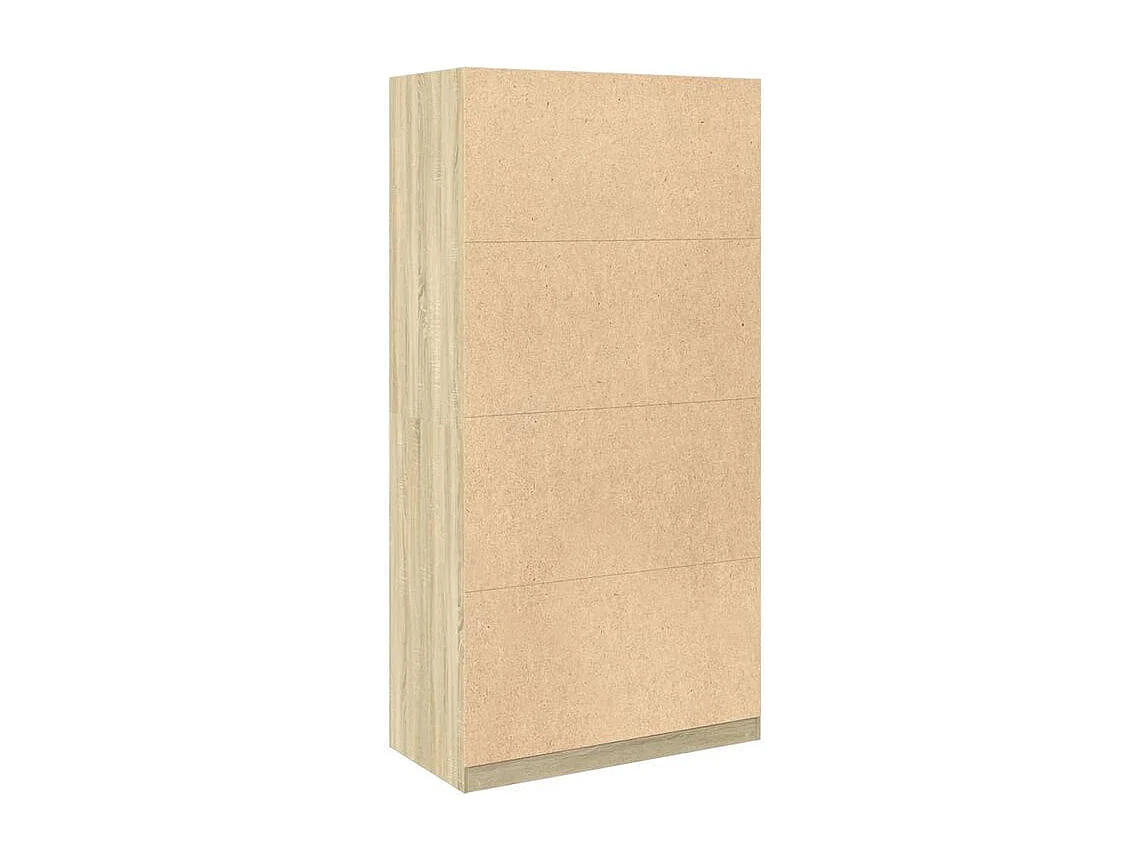 Armoire dressing 2 penderie 1 étagère 100cm - Collection Laker-Chêne clair