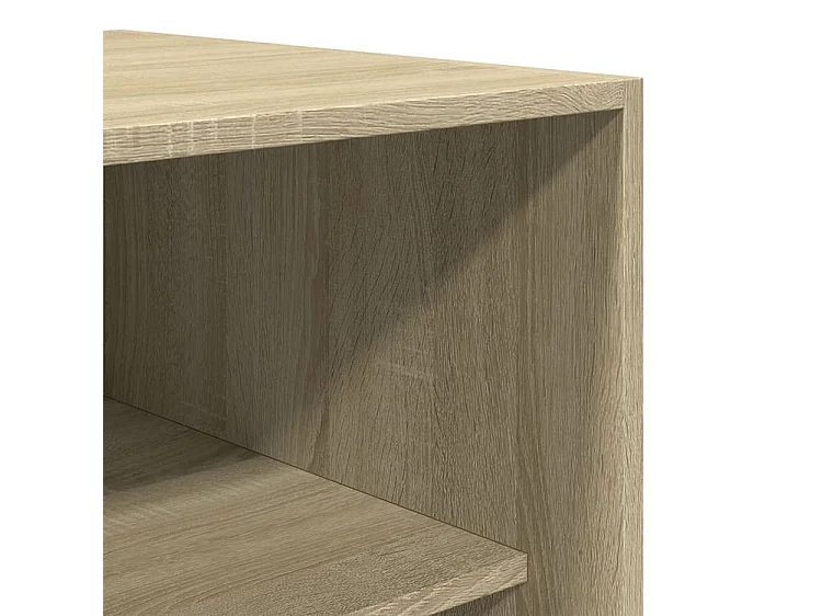 Armoire dressing 2 penderie 1 étagère 100cm - Collection Laker-Chêne clair