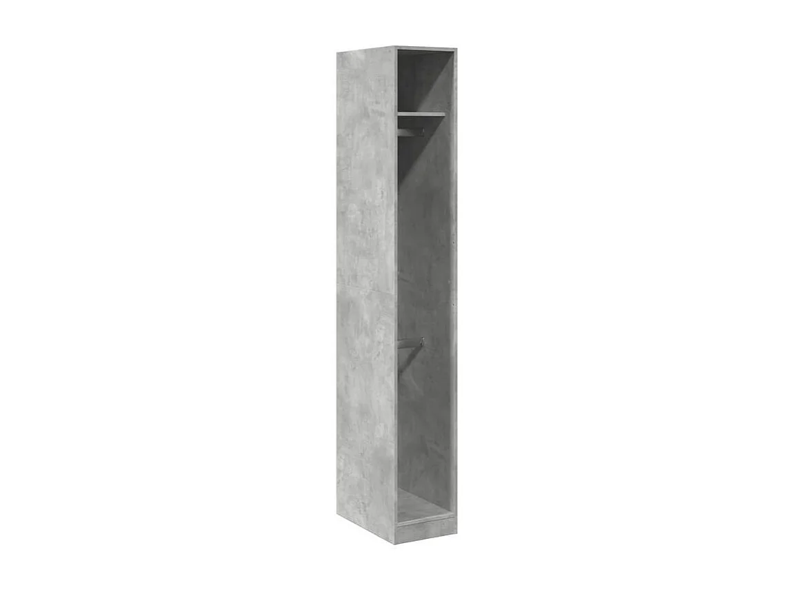 Armoire dressing 2 penderie 1 étagère 30cm - Collection Laker-Gris béton