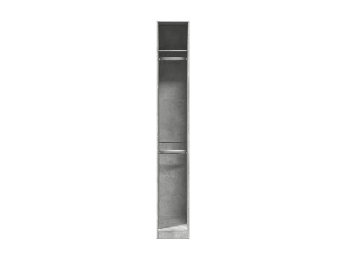 Armoire dressing 2 penderie 1 étagère 30cm - Collection Laker-Gris béton