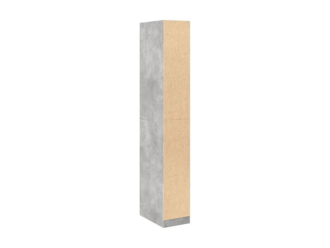 Armoire dressing 2 penderie 1 étagère 30cm - Collection Laker-Gris béton