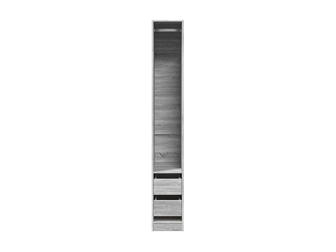 Armoire dressing 1 penderie 2 tiroir 30cm - Collection Kodok-Chêne gris