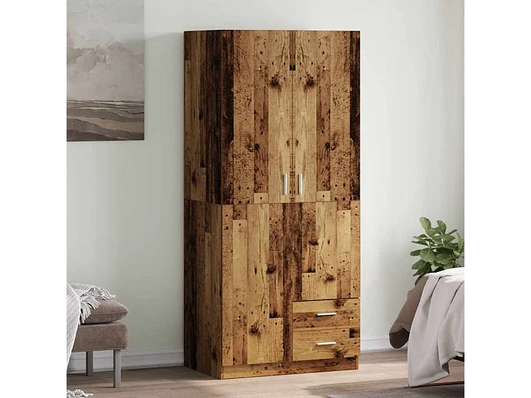 Garde-robe vieux bois 80x52x180 bois d'ingénierie