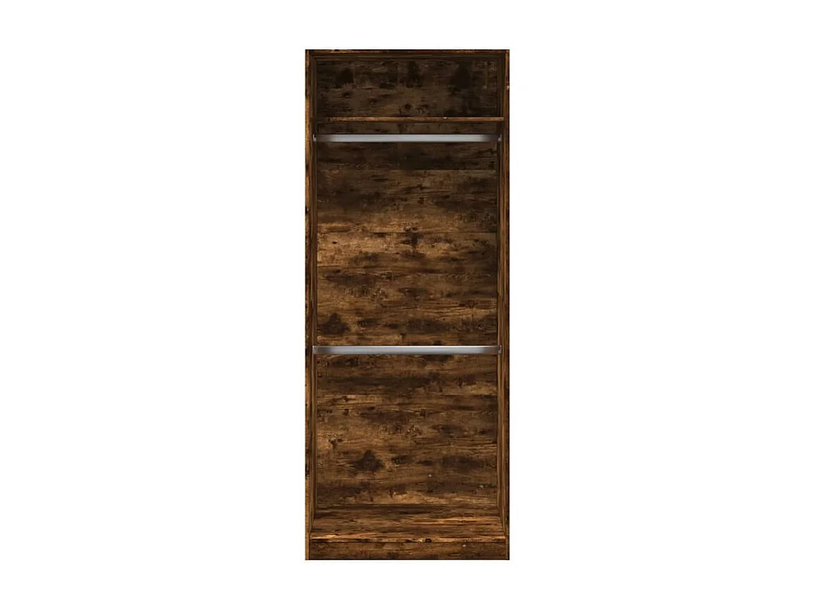 Armoire dressing 2 penderie 1 étagère 80cm - Collection Laker-Marron fumé