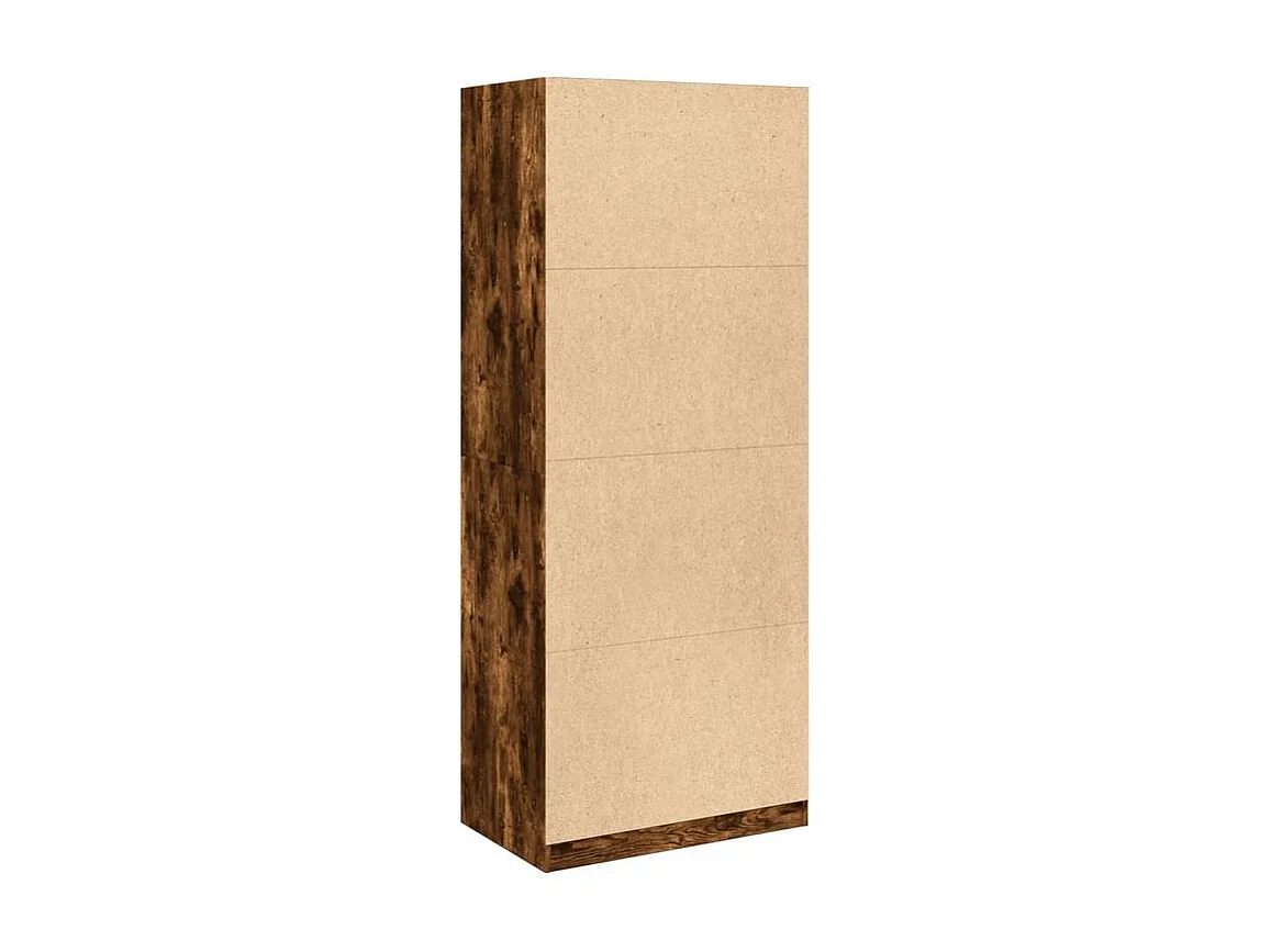 Armoire dressing 2 penderie 1 étagère 80cm - Collection Laker-Marron fumé