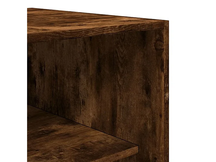 Armoire dressing 2 penderie 1 étagère 80cm - Collection Laker-Marron fumé