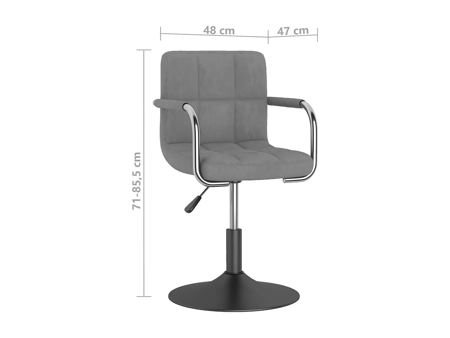 Chaise pivotante de bureau Gris clair Velours 15