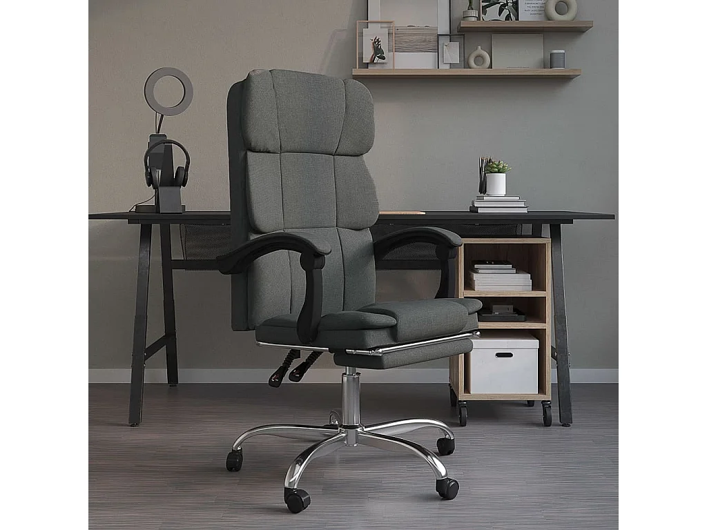 Fauteuil inclinable de bureau Gris foncé Tissu