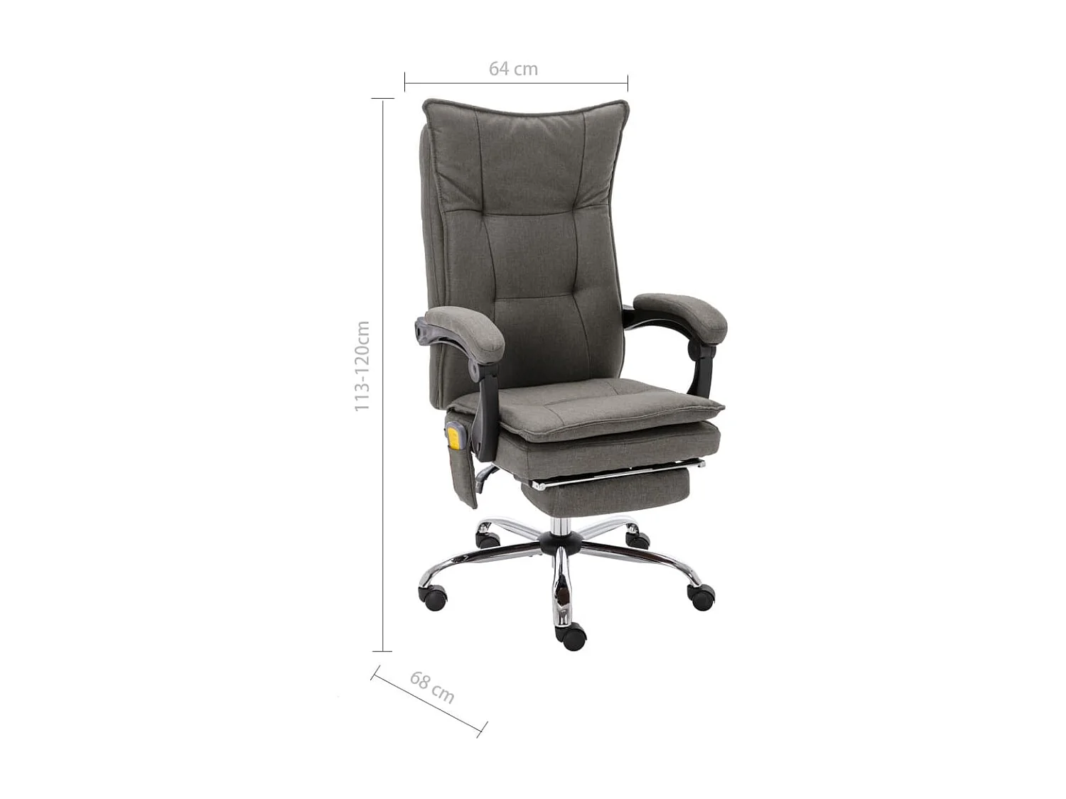 Chaise de bureau de massage Gris Tissu 4