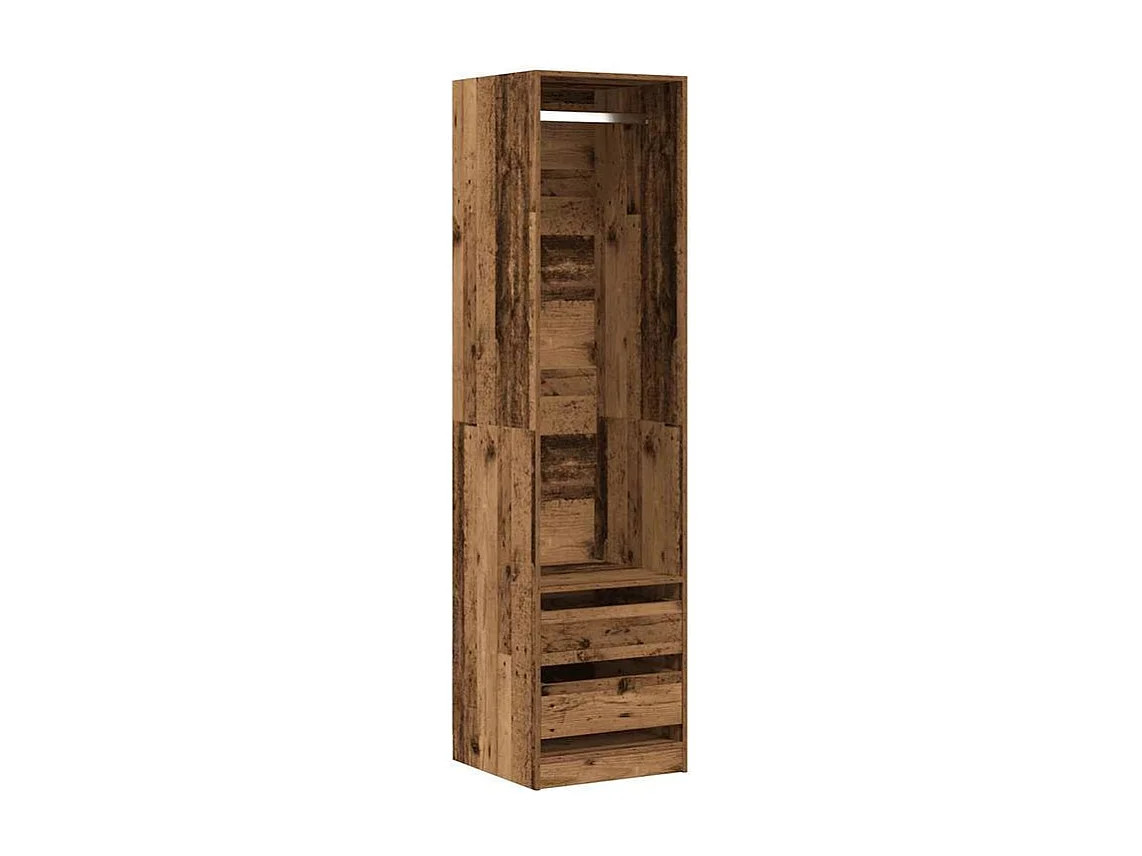 Armoire dressing 1 penderie 2 tiroir 50cm - Collection Kodok-Marron noisette