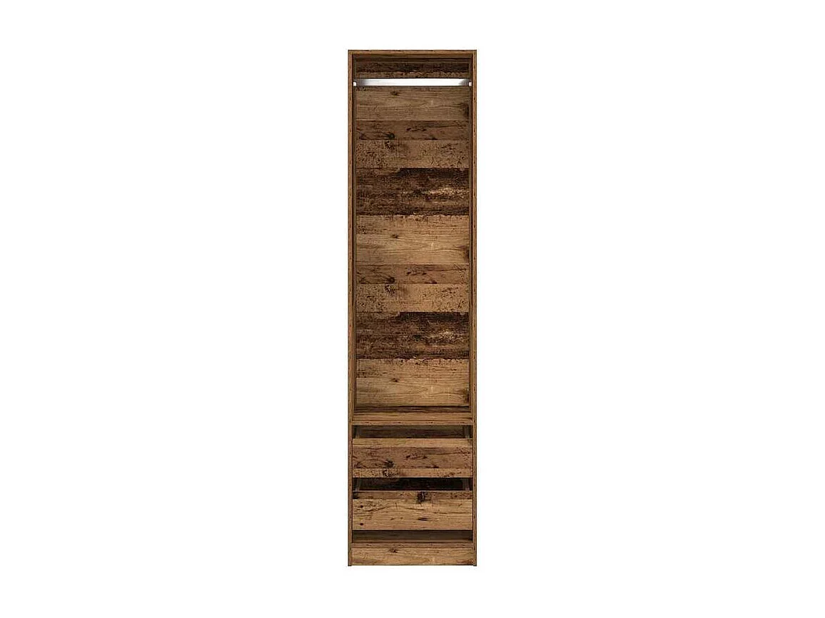 Armoire dressing 1 penderie 2 tiroir 50cm - Collection Kodok-Marron noisette