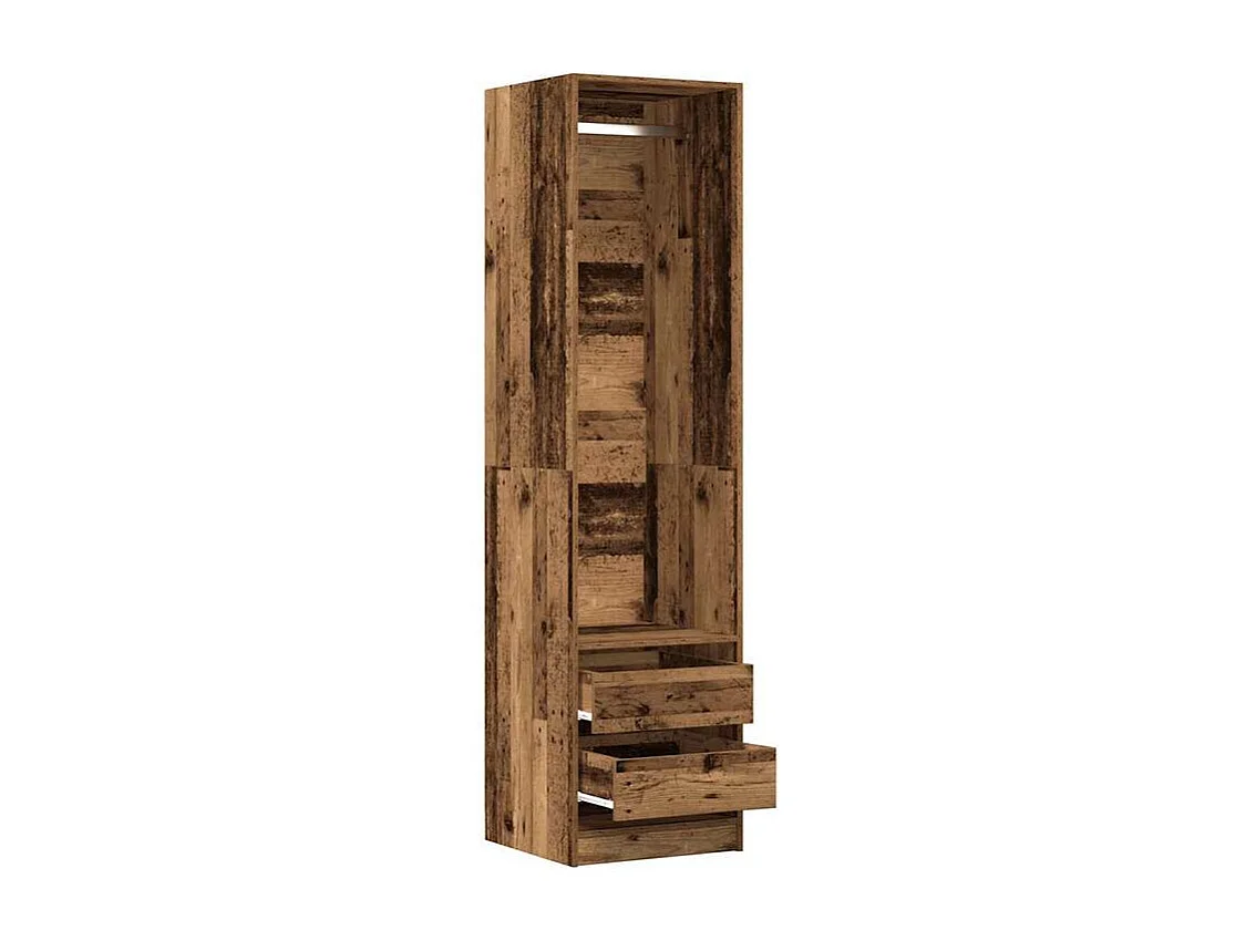 Armoire dressing 1 penderie 2 tiroir 50cm - Collection Kodok-Marron noisette