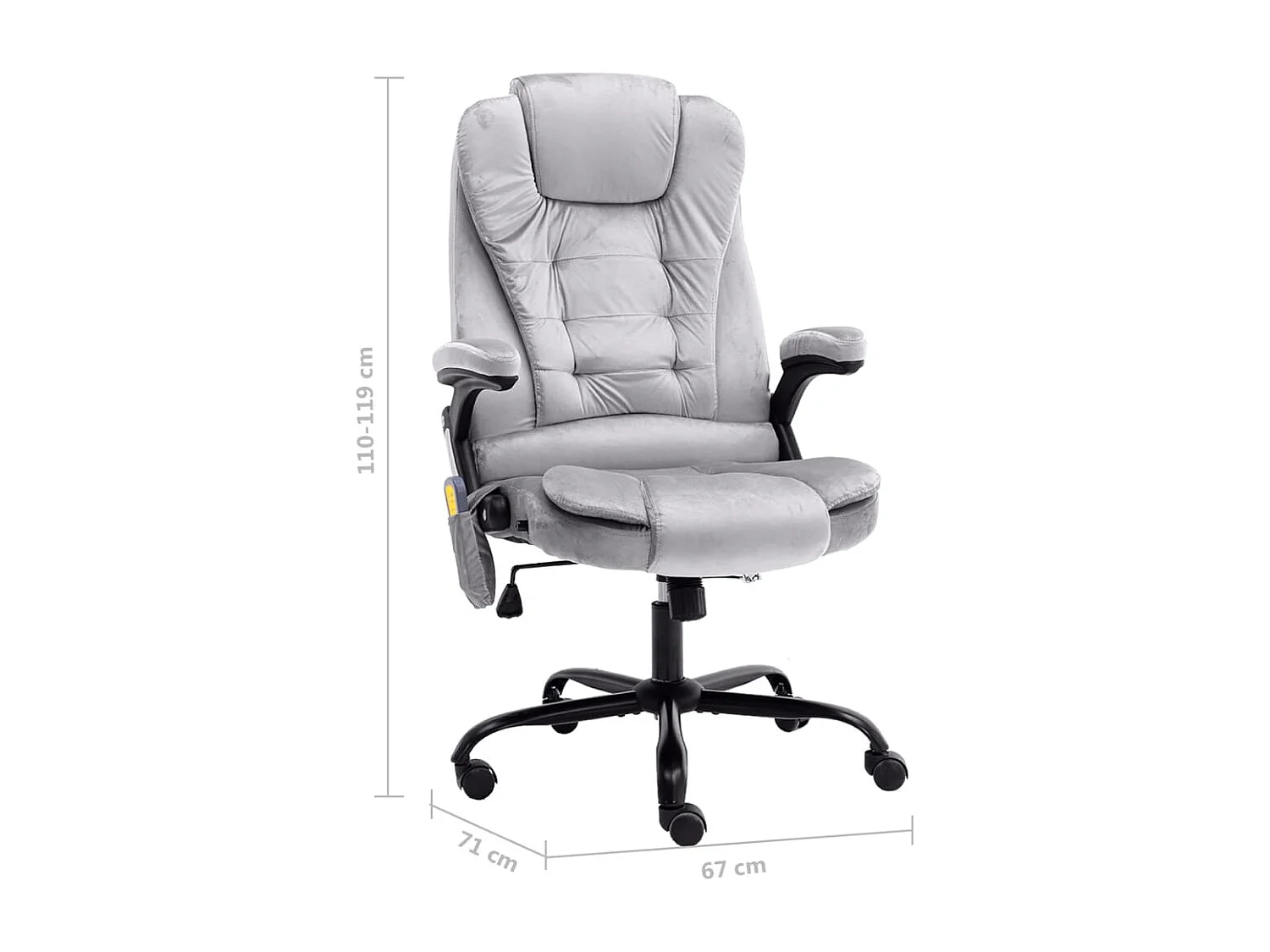 Chaise de bureau de massage Gris clair Velours