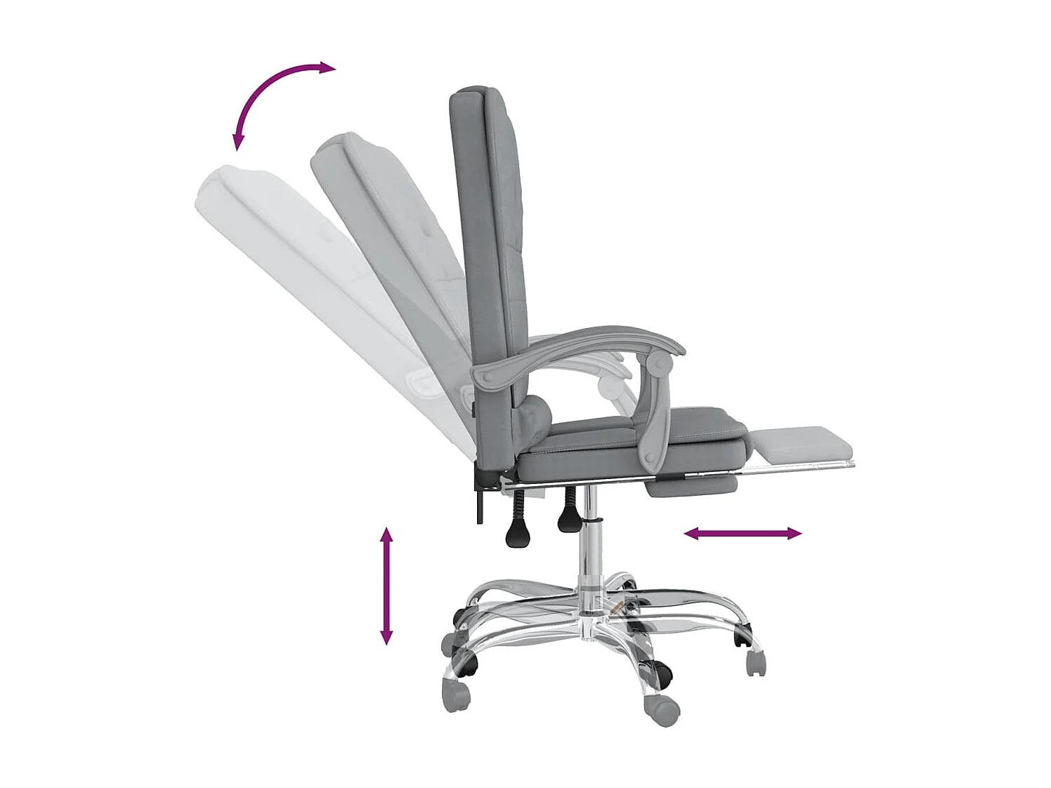 Fauteuil de massage inclinable de bureau Gris clair Tissu