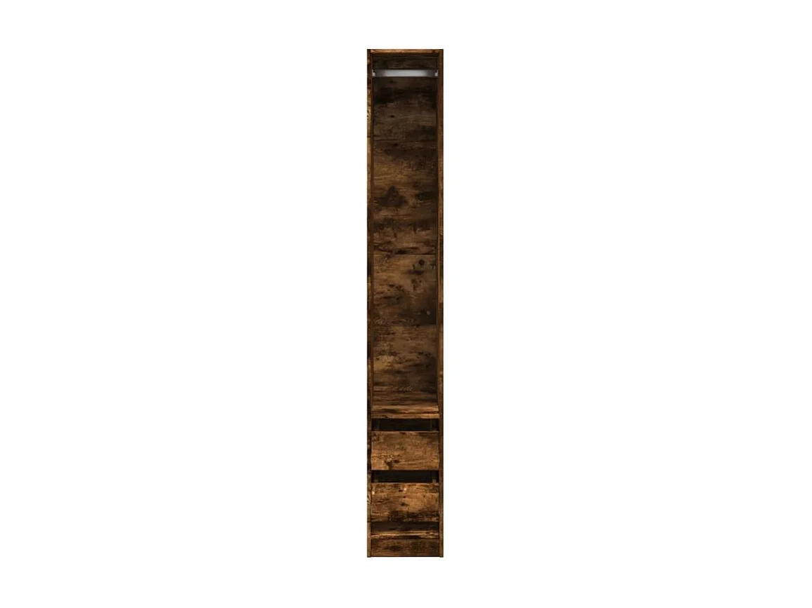 Armoire dressing 1 penderie 2 tiroir 30cm - Collection Kodok-Marron fumé