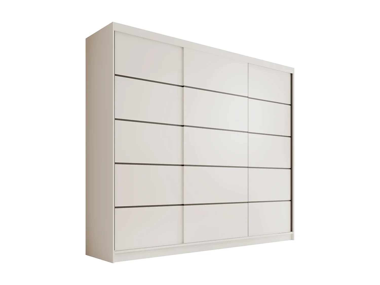 Armoire coulissante 3 portes ANLY 250cm – Grand dressing moderne et fonctionne-Blanc