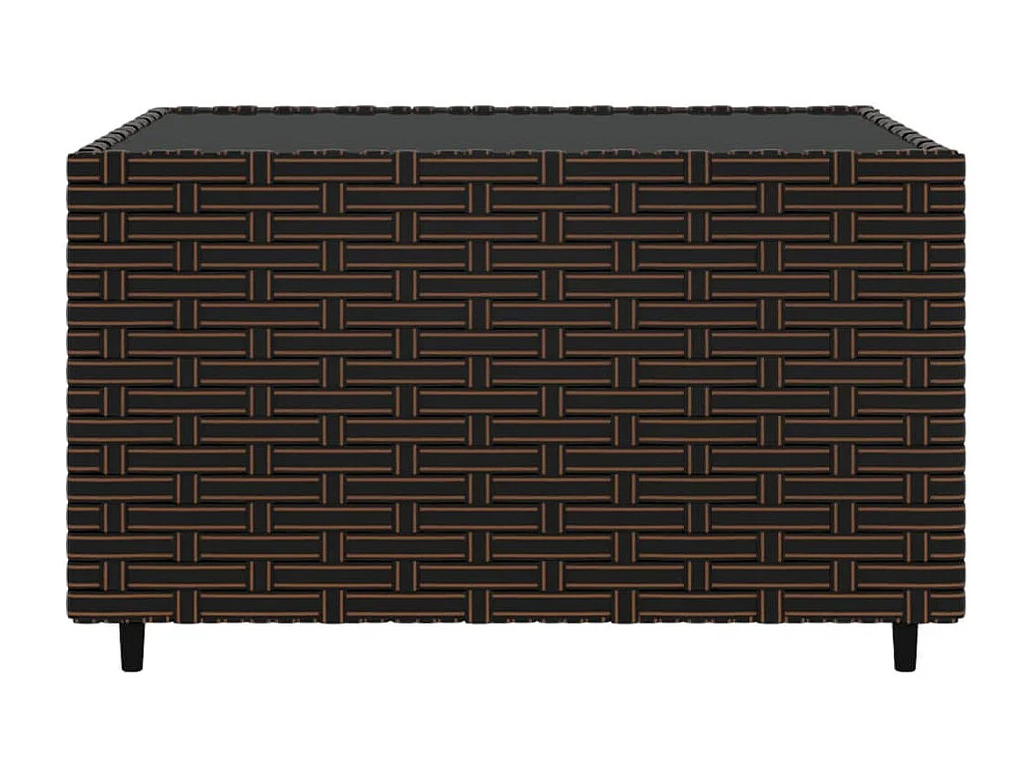 Table base de jardin carré marron 50x50x30 résine tressée