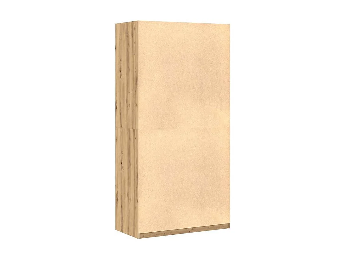 Armoire dressing 1 penderie 3 étagère 100cm - Collection Klozer-Marron clair