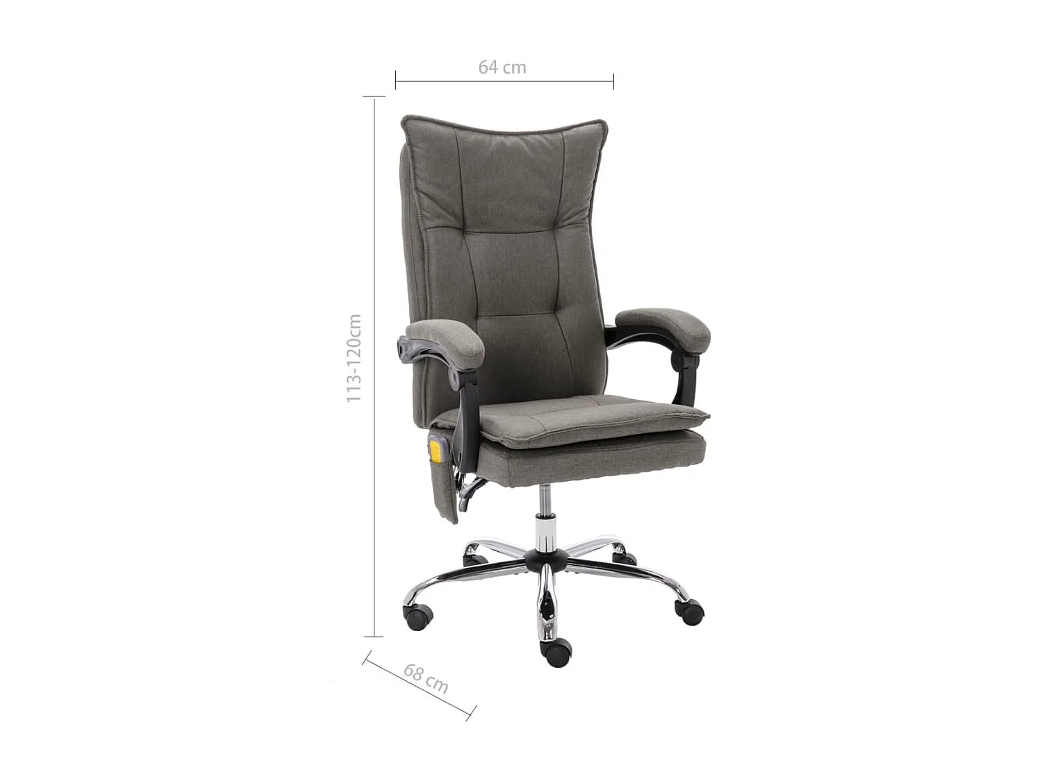 Chaise de bureau de massage Gris Tissu 3