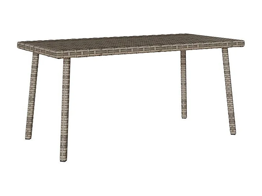 Table base de jardin rectangulaire gris 80x40x37 rotin