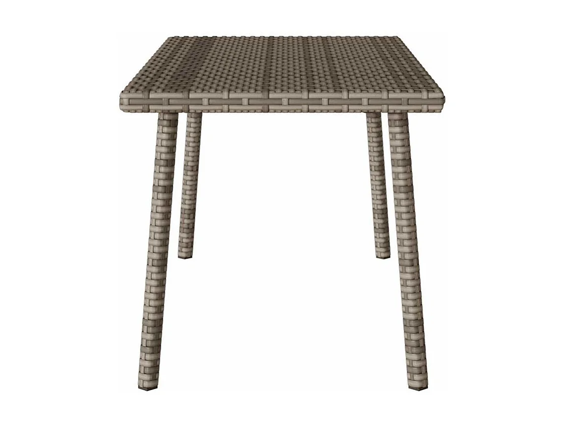 Table base de jardin rectangulaire gris 80x40x37 rotin