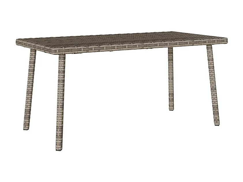 Table base de jardin rectangulaire gris 80x40x37 rotin