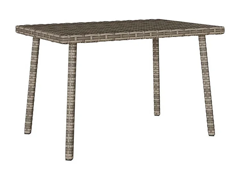 Table base de jardin rectangulaire gris 60x40x37 rotin