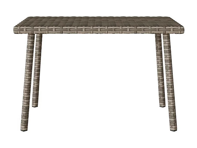 Table base de jardin rectangulaire gris 60x40x37 rotin