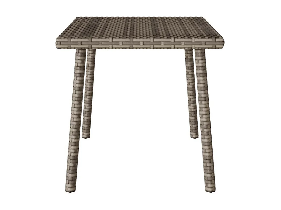 Table base de jardin rectangulaire gris 60x40x37 rotin