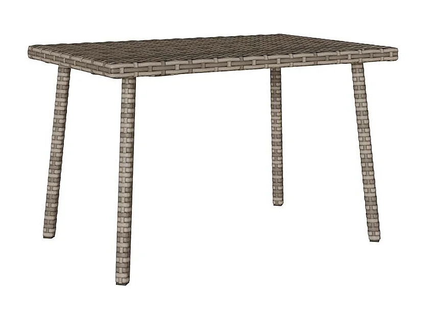 Table base de jardin rectangulaire gris 60x40x37 rotin