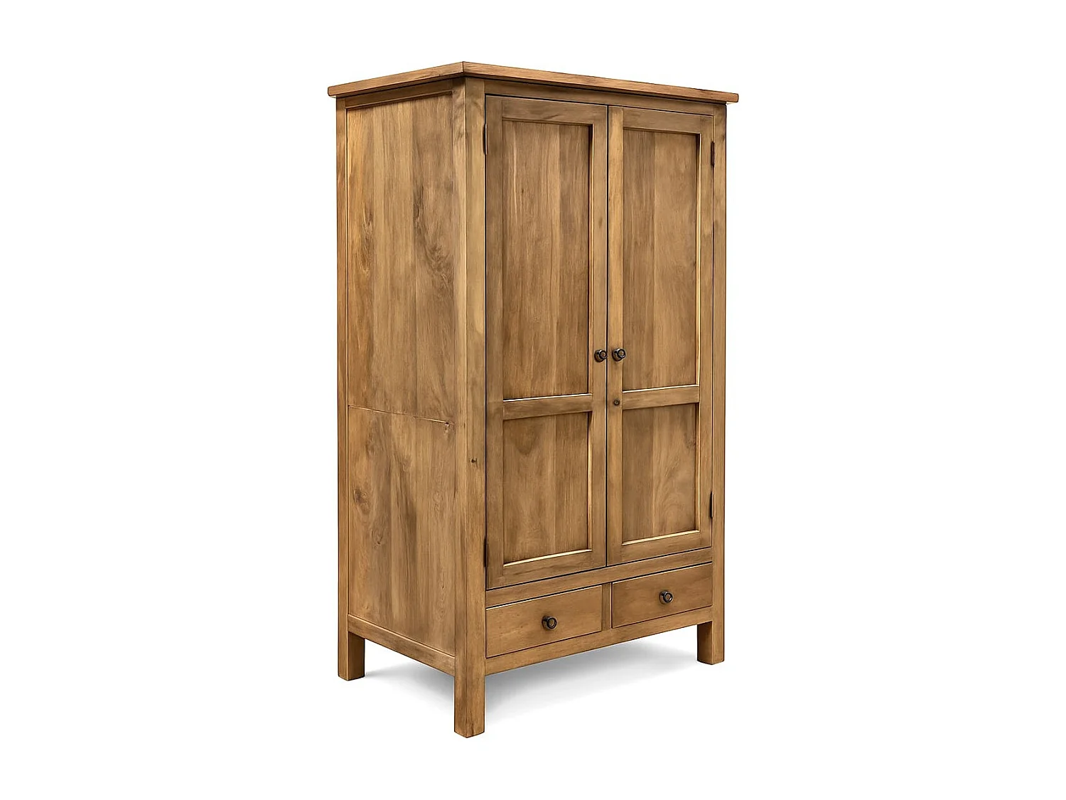 Armoire de salon RUBIO - rustique en teck – 2 Portes & 2 Tiroirs