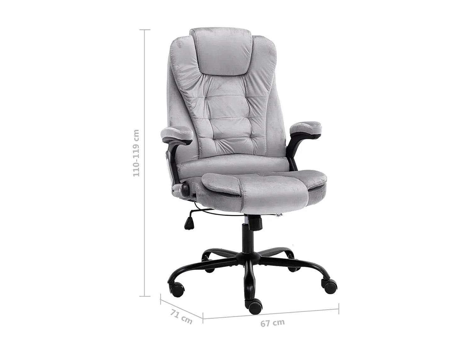 Chaise de bureau Gris clair Velours