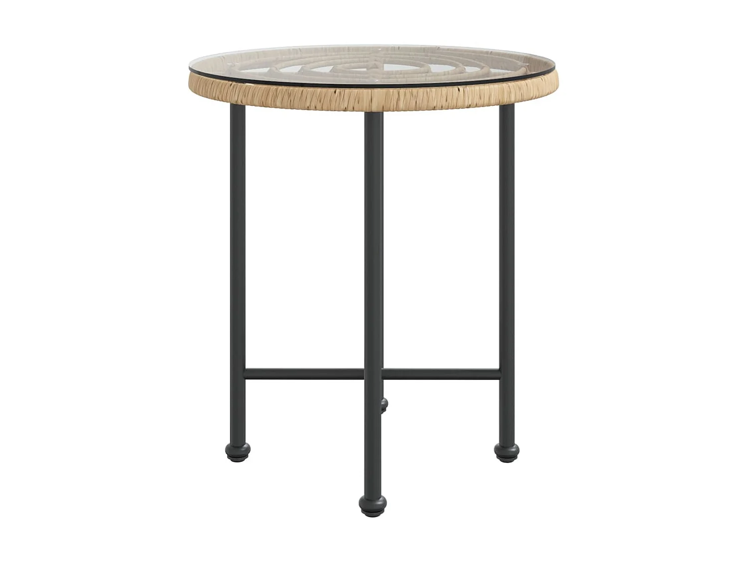 Table de salle à manger Ø50cm Verre trempé et acier