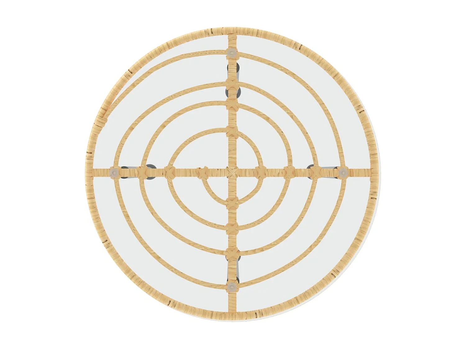 Table de salle à manger Ø50cm Verre trempé et acier