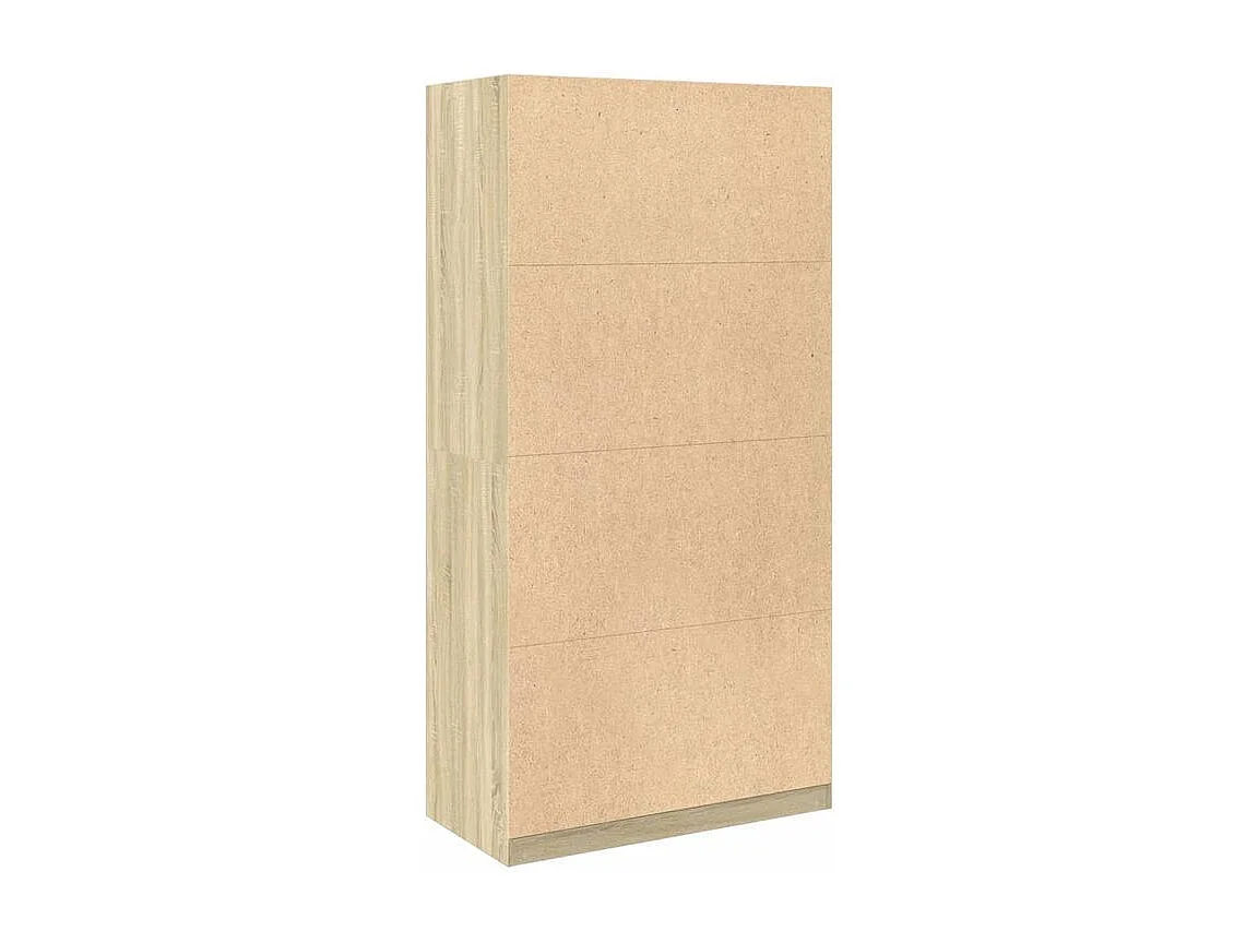 Armoire dressing 2 penderie 2 étagère 100cm - Collection Drazer-Chêne clair