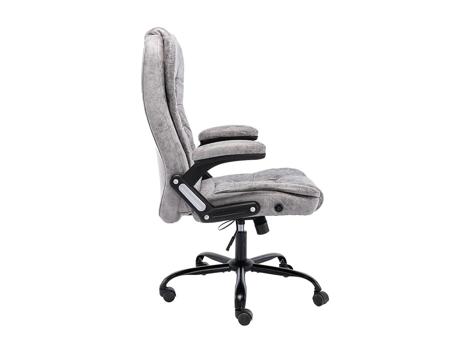 Chaise de bureau Gris clair Cuir véritable