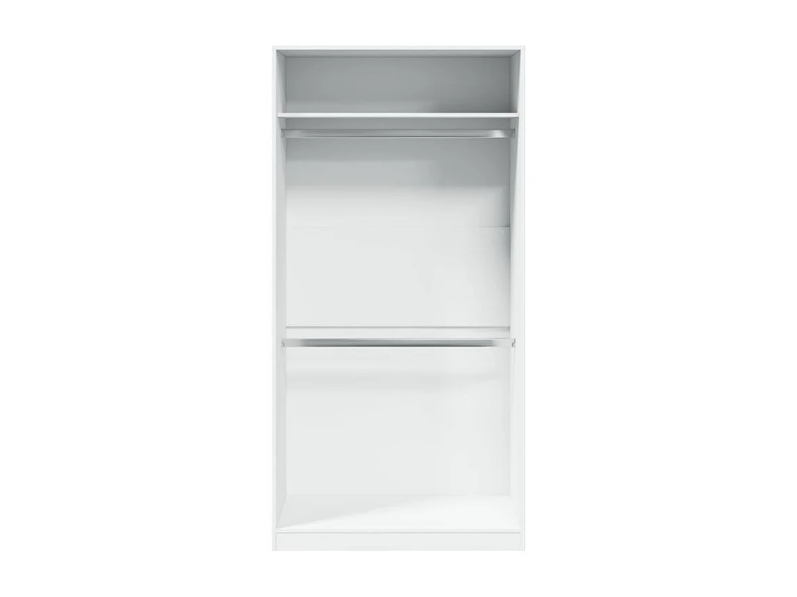Armoire dressing 2 penderie 1 étagère 100cm - Collection Laker-Blanc