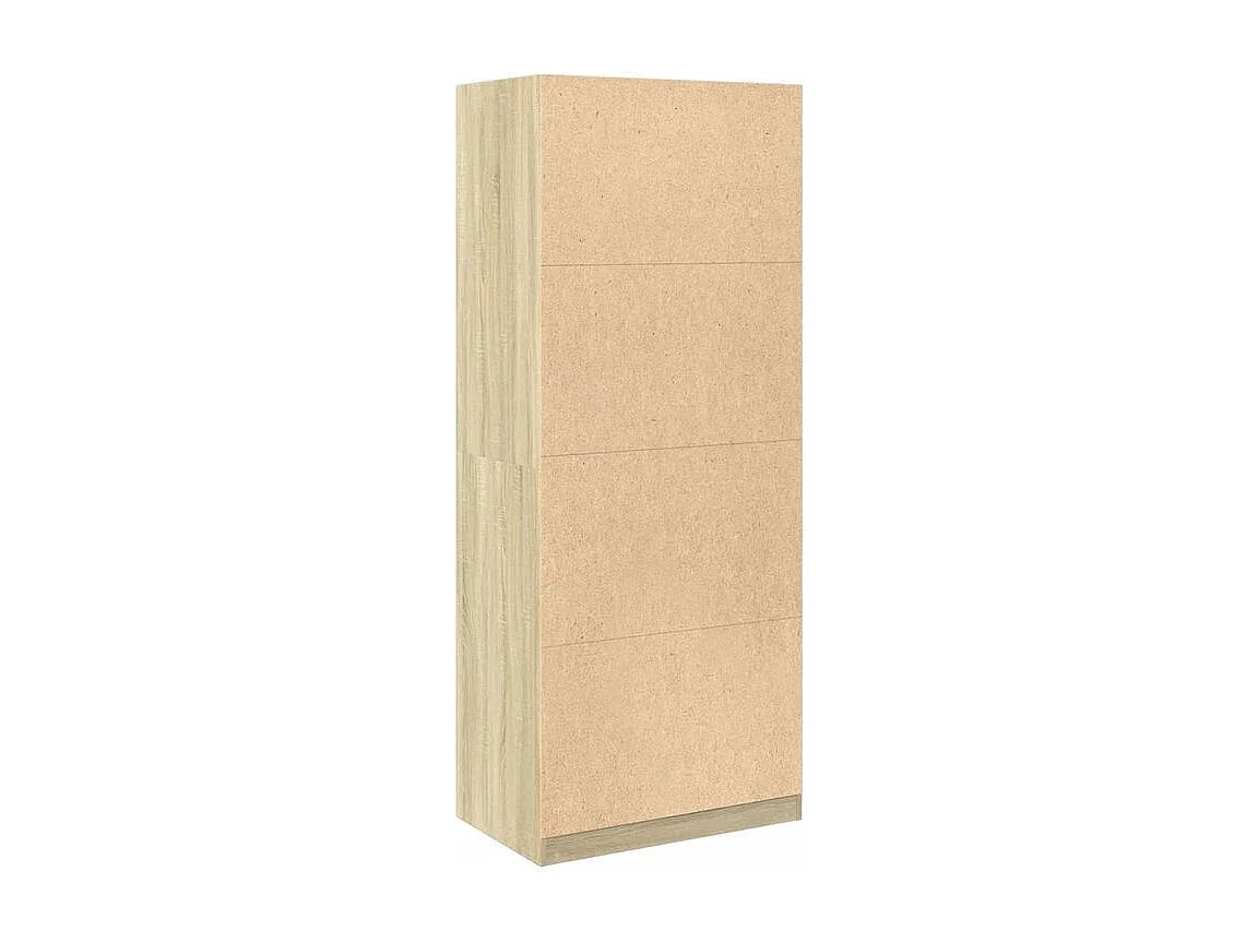 Armoire dressing 2 penderie 1 étagère 80cm - Collection Laker-Chêne clair