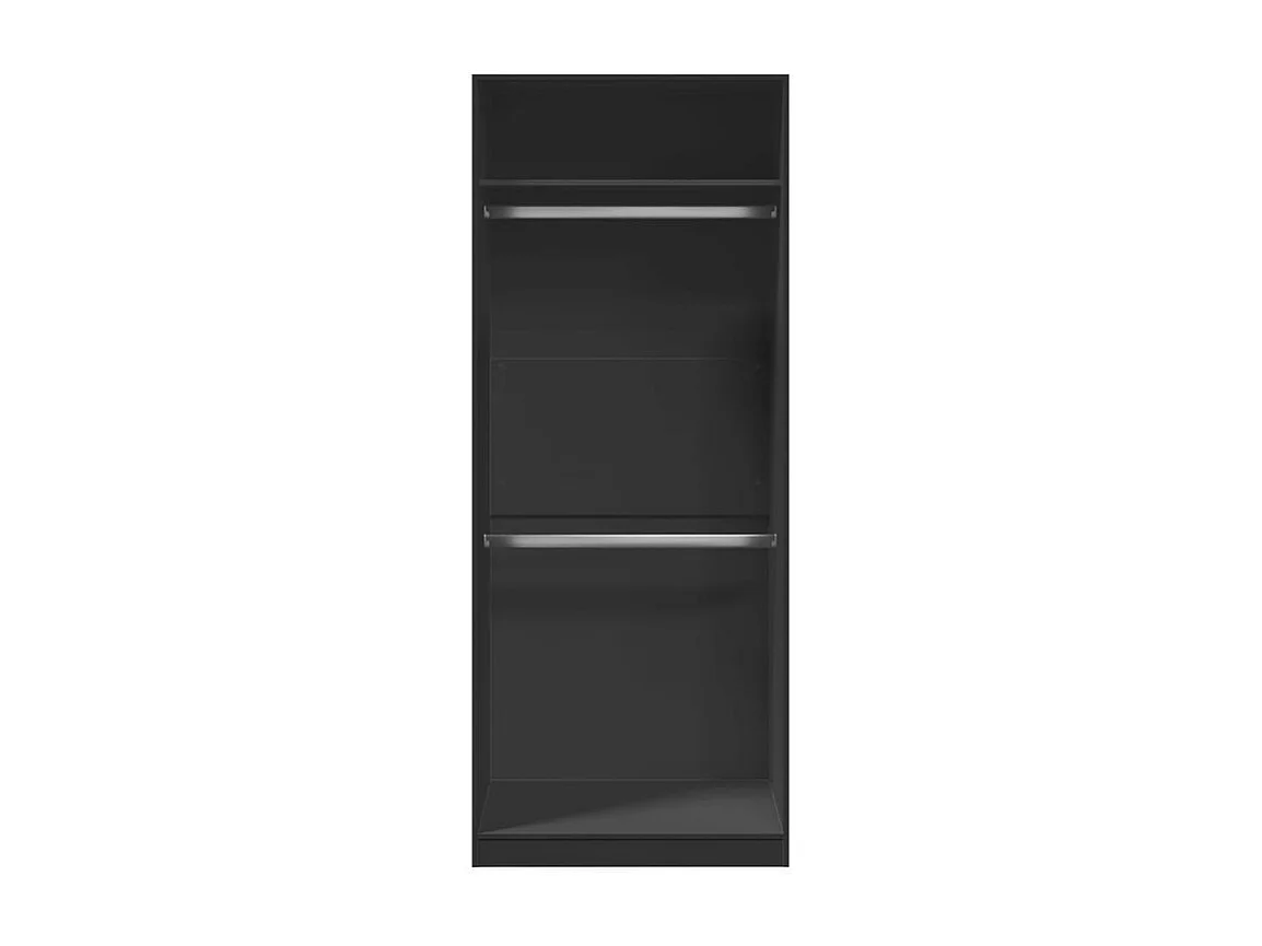 Armoire dressing 2 penderie 1 étagère 80cm - Collection Laker-Chêne clair