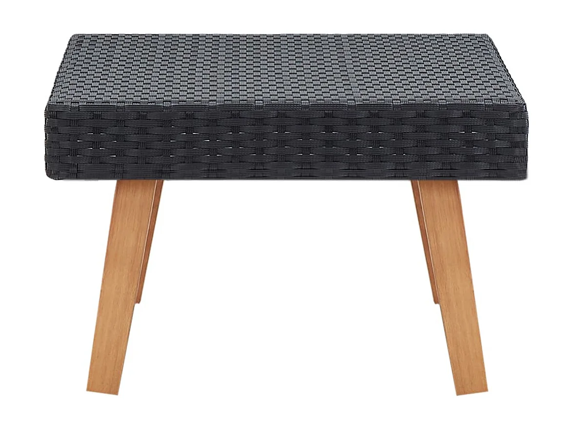 Table base de jardin Résine tressée Noir