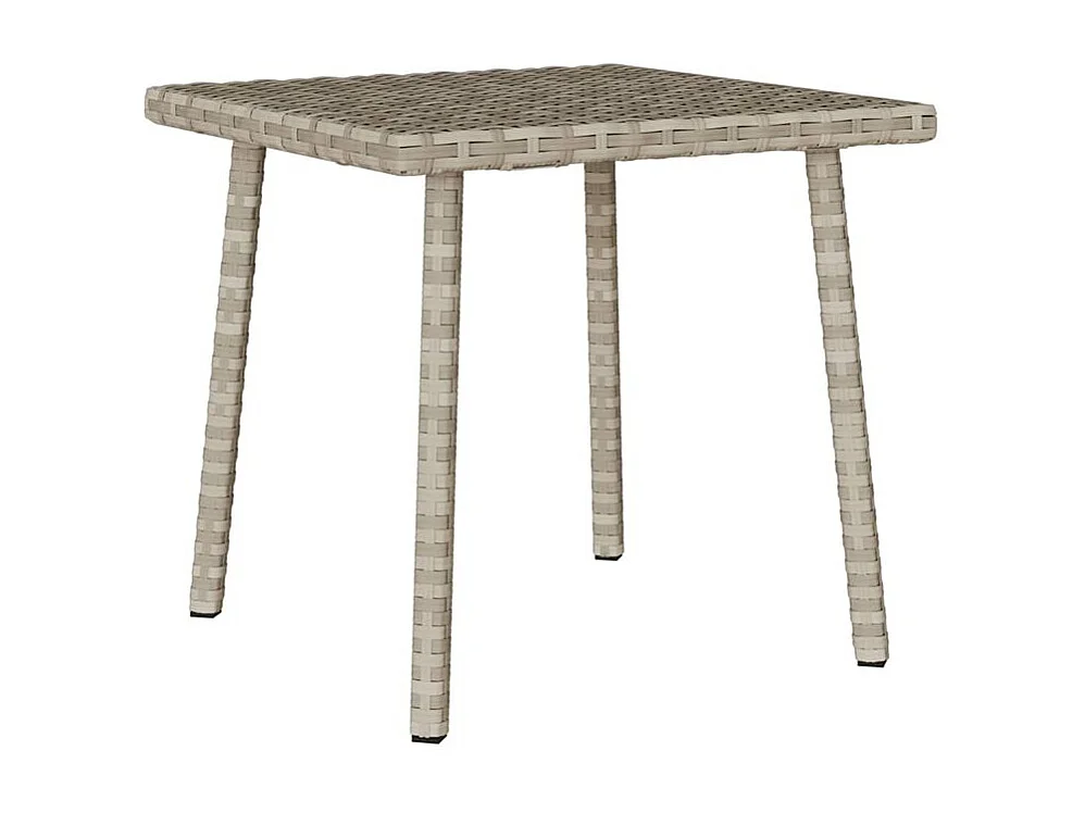 Table base de jardin rectangulaire gris clair résine tressée