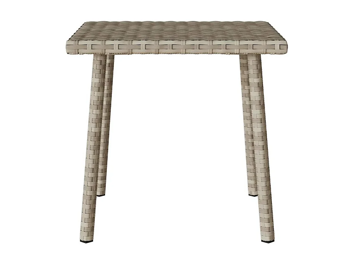 Table base de jardin rectangulaire gris clair résine tressée