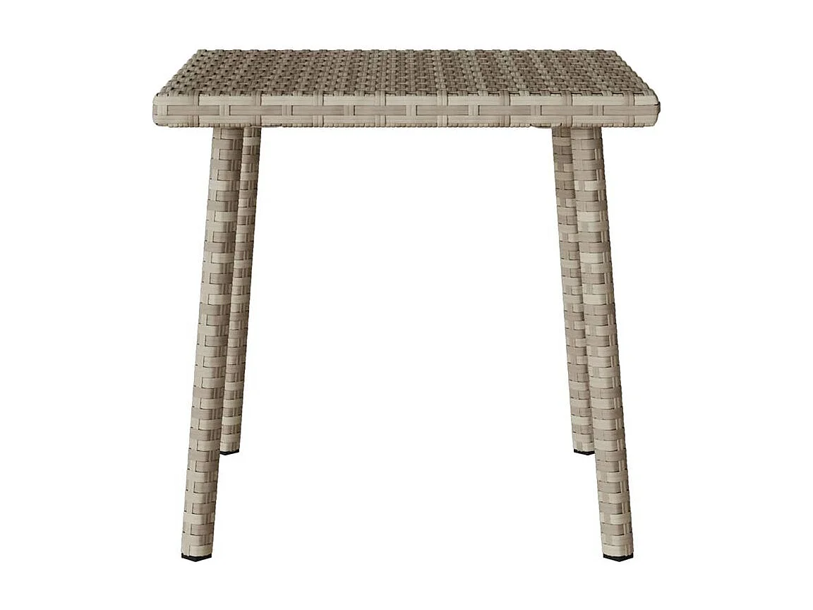 Table base de jardin rectangulaire gris clair résine tressée
