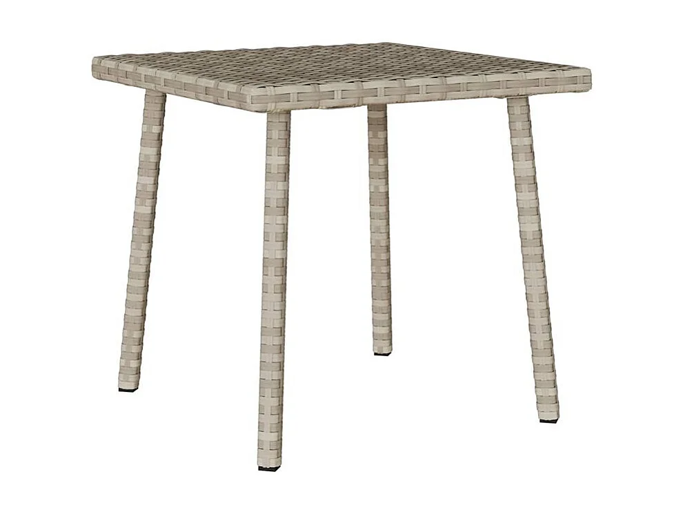 Table base de jardin rectangulaire gris clair résine tressée