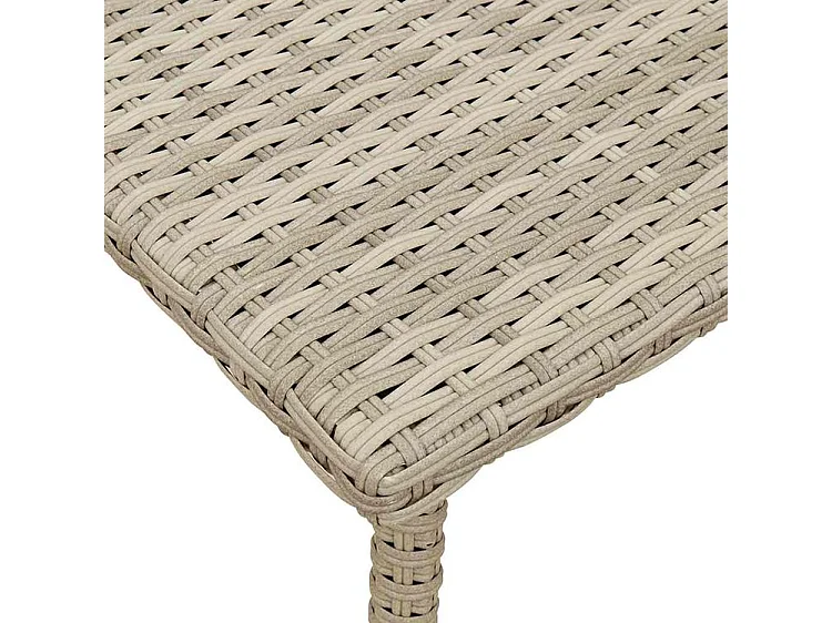 Table base de jardin rectangulaire gris clair résine tressée