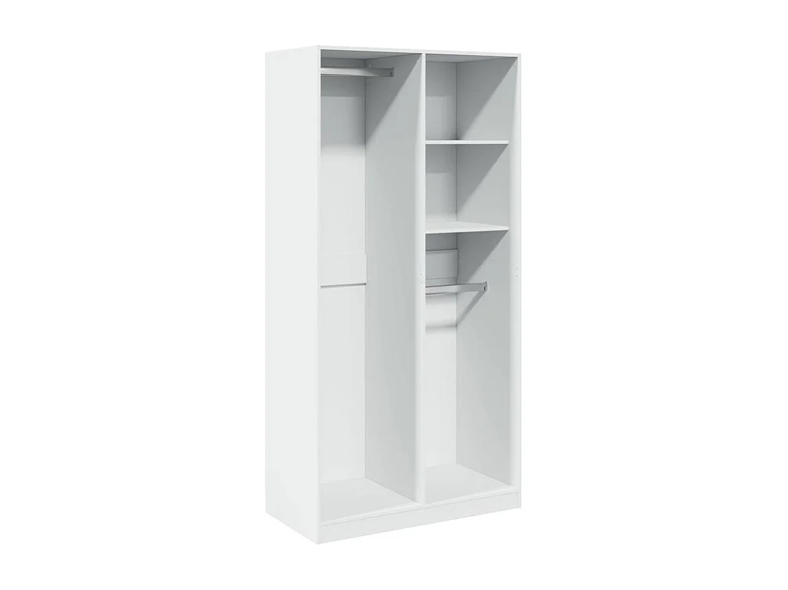 Armoire dressing 2 penderie 2 étagère 100cm - Collection Drazer-Blanc