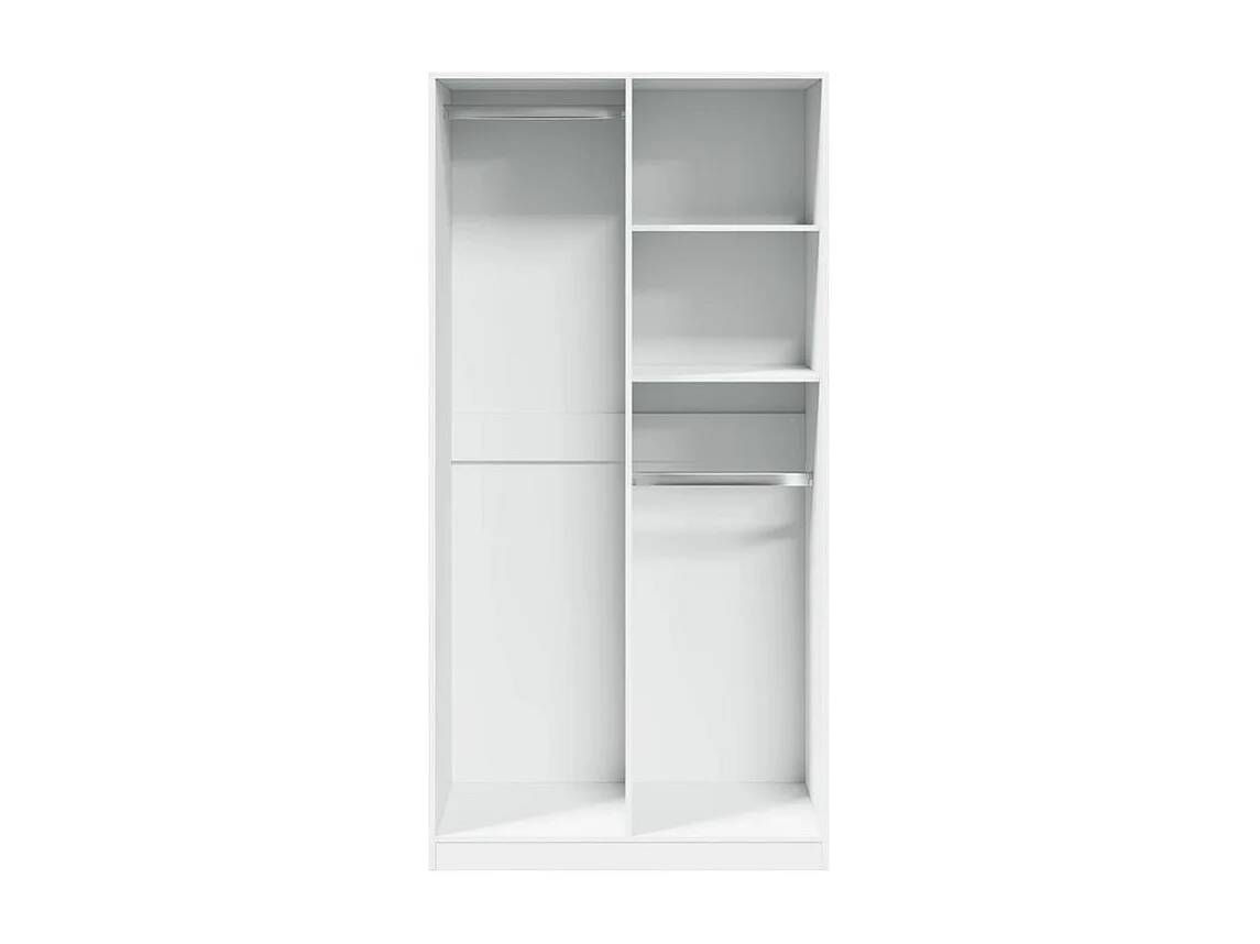 Armoire dressing 2 penderie 2 étagère 100cm - Collection Drazer-Blanc