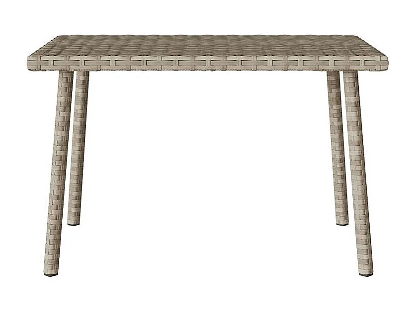 Table base de jardin rectangulaire gris clair résine tressée